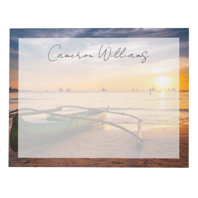 Tropical Beaches | Boracay's White Beach Notepad (Front)