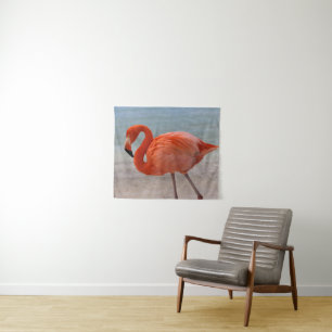 Tropical Beaches Caribbean Flamingo, Aruba Tapestry