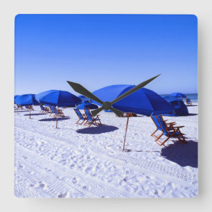 Tropical Beaches Clearwater, Florida Square Wall Clock