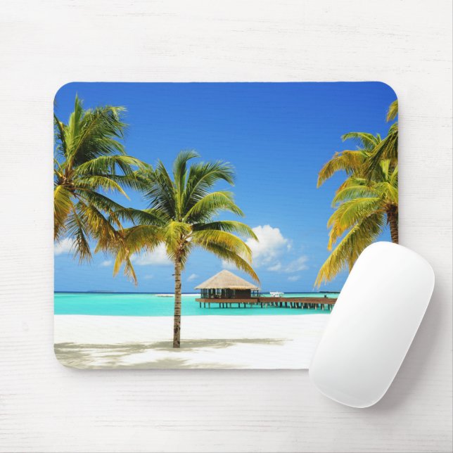 Tropical Beaches | Island & Lagoon, Maldives Mouse Pad (With Mouse)