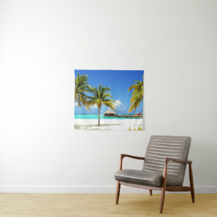 Tropical Beaches Island & Lagoon, Maldives Tapestry
