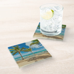 Tropical Beaches   Kuau Cove Beach, Maui Hawaii Glass Coaster