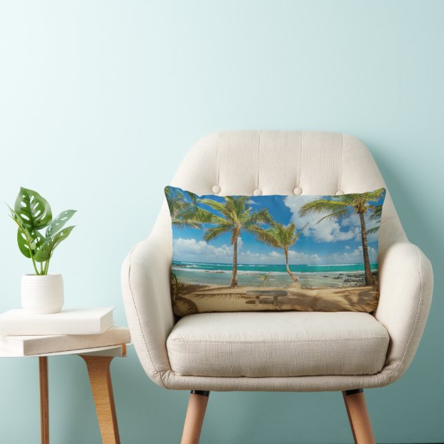Tropical Beaches | Kuau Cove Beach, Maui Hawaii Lumbar Cushion (Chair)