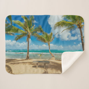 Tropical Beaches   Kuau Cove Beach, Maui Hawaii Sherpa Blanket