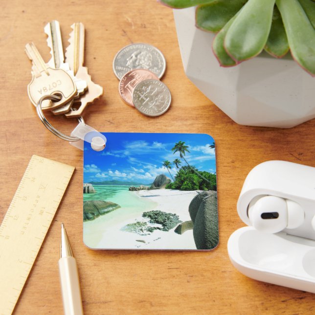 Tropical Beaches | La Digue Island Key Ring (Desk)