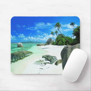 Tropical Beaches La Digue Island Mouse Pad