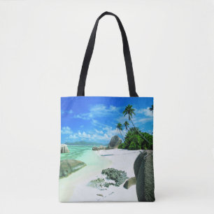 Tropical Beaches La Digue Island Tote Bag