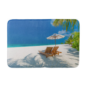 Tropical Beaches   Lounge Chairs Beach, Bora Bora Bath Mat