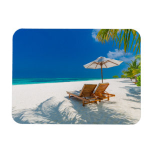 Tropical Beaches   Lounge Chairs Beach, Bora Bora Magnet