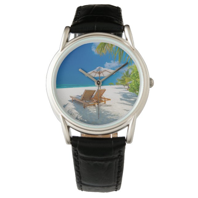 Tropical Beaches | Lounge Chairs Beach, Bora Bora Watch (Front)