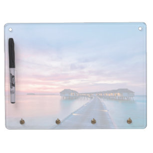 Tropical Beaches   Maldives Bungalows Dry Erase Board With Key Ring Holder