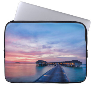 Tropical Beaches Maldives Bungalows Laptop Sleeve