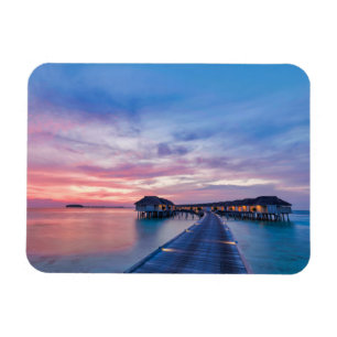 Tropical Beaches   Maldives Bungalows Magnet