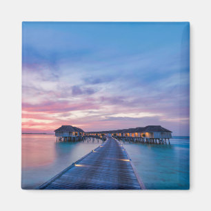 Tropical Beaches   Maldives Bungalows Magnet