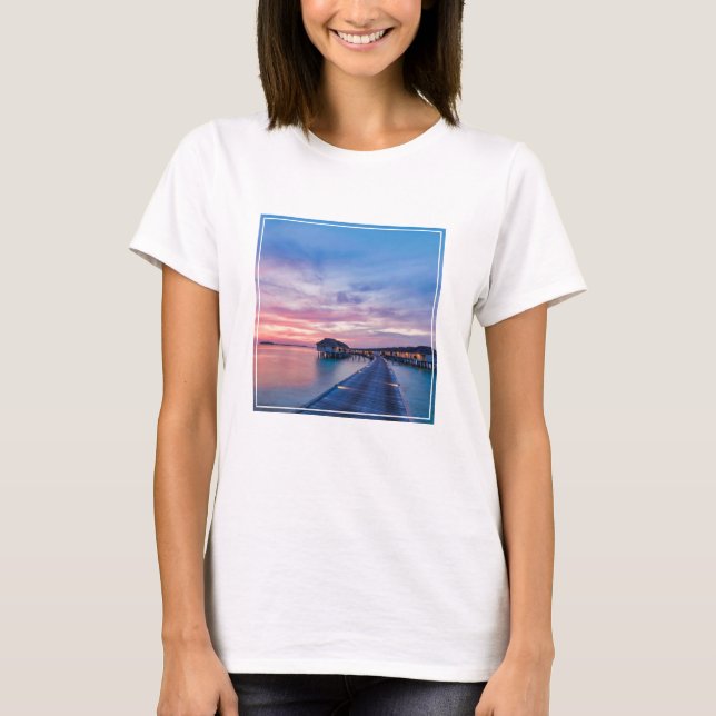 Tropical Beaches | Maldives Bungalows T-Shirt (Front)
