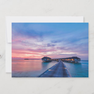 Tropical Beaches   Maldives Bungalows Thank You Card