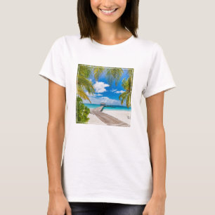 Tropical Beaches   Maldives Island Wooden Jetty T-Shirt