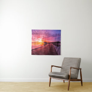 Tropical Beaches Maldives Sunset Tapestry