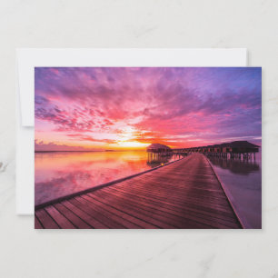 Tropical Beaches    Maldives Sunset Thank You Card