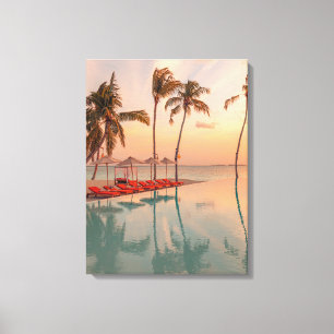 Tropical Beaches Maldives Tropical Beach & Pool Canvas Print