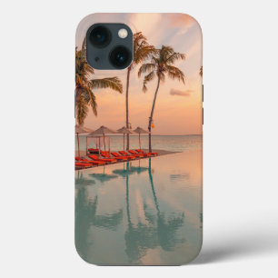 Tropical Beaches   Maldives Tropical Beach & Pool iPhone 13 Case