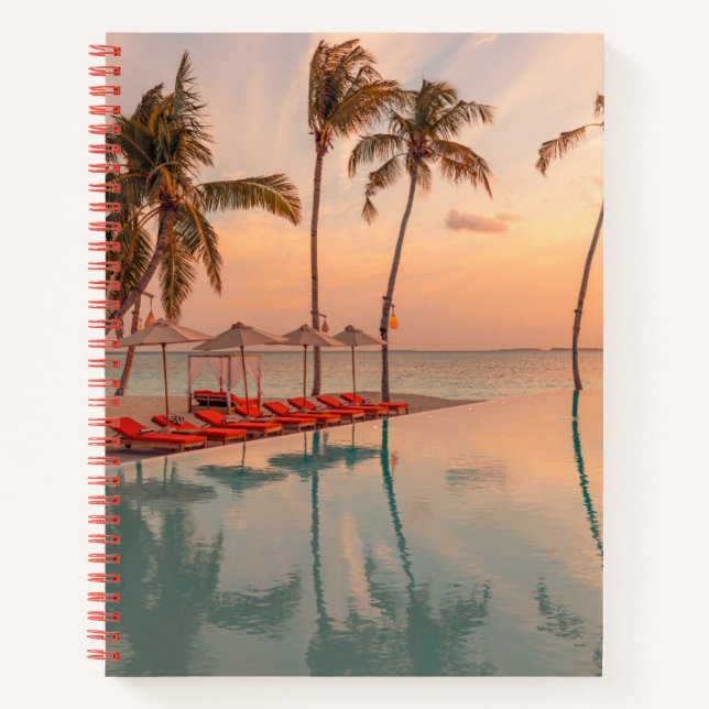 Tropical Beaches | Maldives Tropical Beach & Pool Notebook (Front)