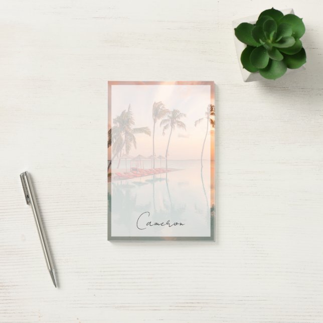 Tropical Beaches | Maldives Tropical Beach & Pool Post-it Notes (Office)