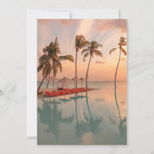 Tropical Beaches   Maldives Tropical Beach & Pool Thank You Card