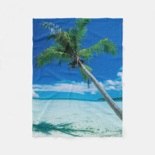 Tropical Beaches Motu Tofari Beach, Bora Bora Fleece Blanket