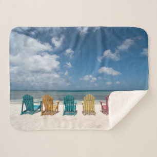 Tropical Beaches Palm Beach, Aruba Sherpa Blanket