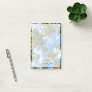 Tropical Beaches Palm Trees on Blue Sky Post-it Notes