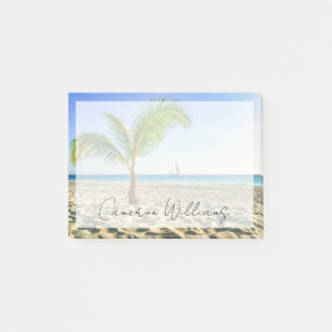 Tropical Beaches Sailboat, Palm Tree, Aruba Post-it Notes