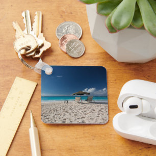 Tropical Beaches Sandy Beach, Anguilla Key Ring