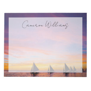 Tropical Beaches   Sunset Sailboats, Phillipines Notepad