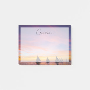 Tropical Beaches Sunset Sailboats, Phillipines Post-it Notes