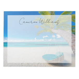 Tropical Beaches   Tropical Landscape Beach Swing Notepad