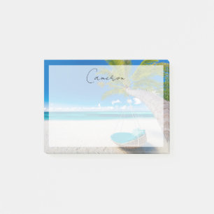 Tropical Beaches Tropical Landscape Beach Swing Post-it Notes