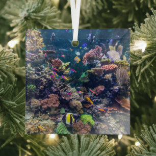 Tropical Beaches   Underwater Coral Reef Glass Tree Decoration