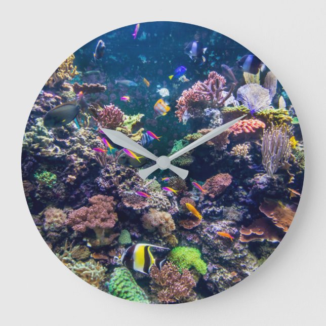 Tropical Beaches | Underwater Coral Reef Large Clock (Front)