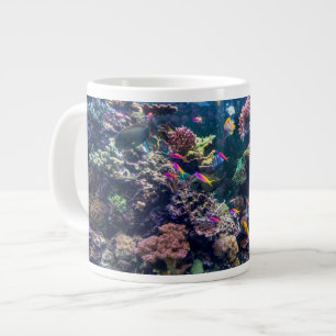 Tropical Beaches Underwater Coral Reef Large Coffee Mug