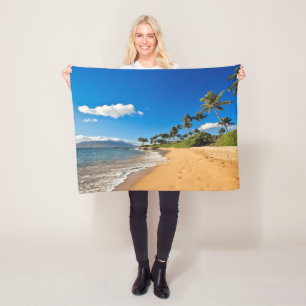 Tropical Beaches Wailea, Maui, Hawaii Fleece Blanket