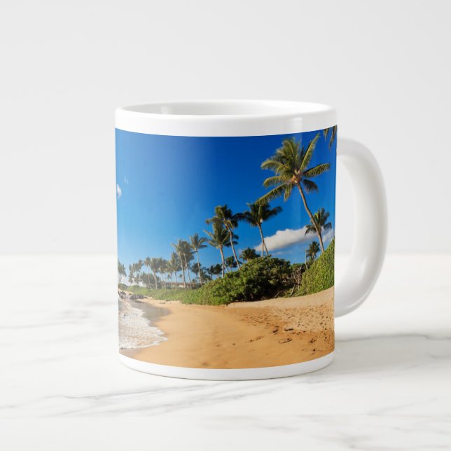 Tropical Beaches | Wailea, Maui, Hawaii Large Coffee Mug (Front Right)