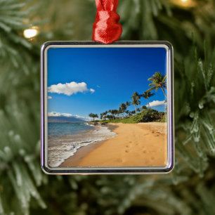 Tropical Beaches Wailea, Maui, Hawaii Metal Ornament