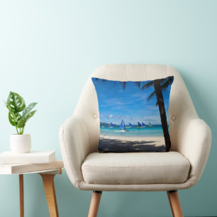 Tropical Beaches White Beach Boracay Philippines Cushion