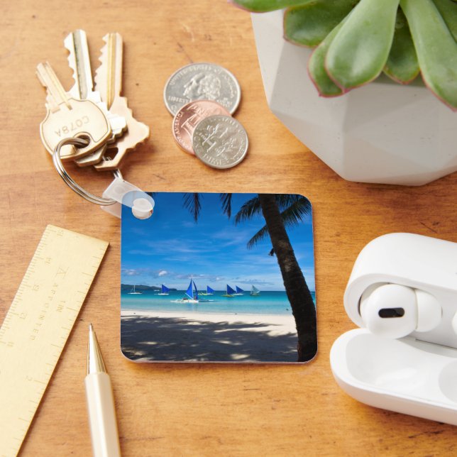 Tropical Beaches | White Beach Boracay Philippines Key Ring (Desk)