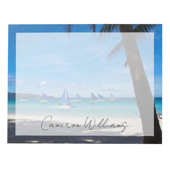 Tropical Beaches | White Beach Boracay Philippines Notepad (Front)