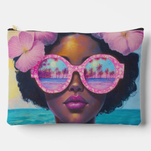 Tropical Beauty in Pink Shades Accessory Pouch