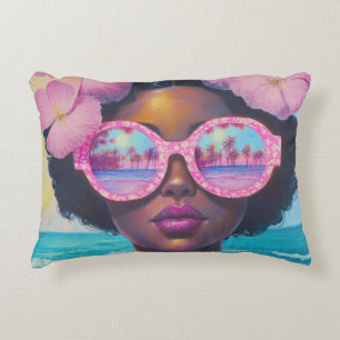 Tropical Beauty in Pink Shades Decorative Cushion