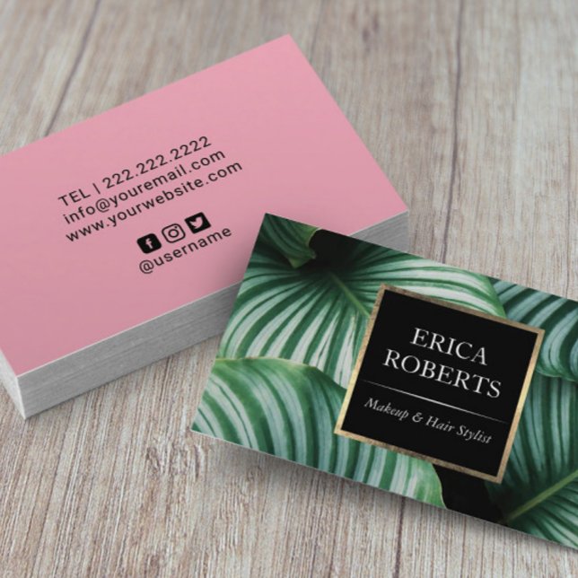 Tropical Beauty Salon SPA Modern Makeup Artist  Business Card (Creator Uploaded)