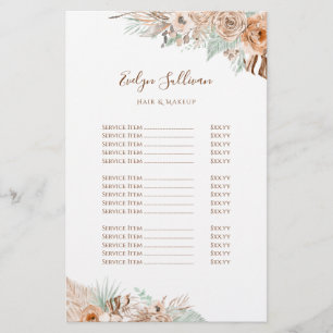 tropical beige and mint price list flyer